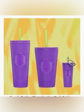 Starbucks Halloween Purple Potion Glow-in-the-Dark Cold Cup Tumbler with  Straw